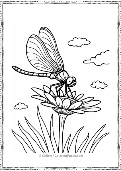 Dragonfly On A Daisy Free PDF Printable