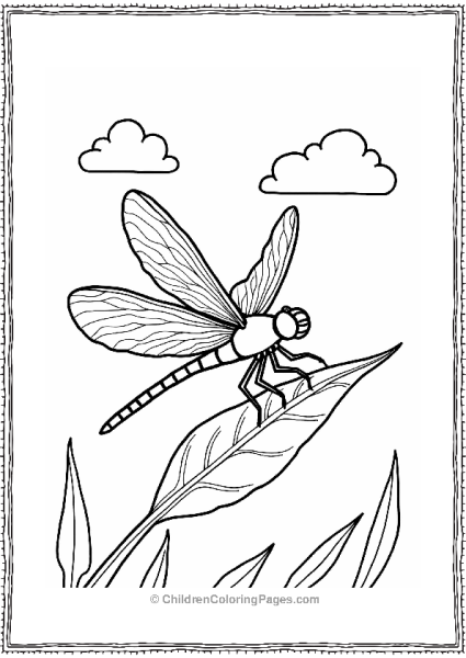 Dragonfly On A Leaf Free PDF Printable