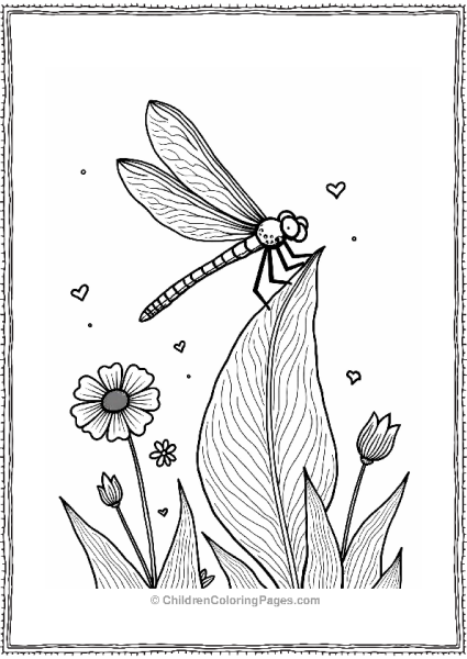 Dragonfly On A Whimsical Leaf Free PDF Printable