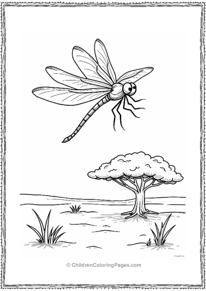 Dragonfly Over African Savanna Free PDF Printable