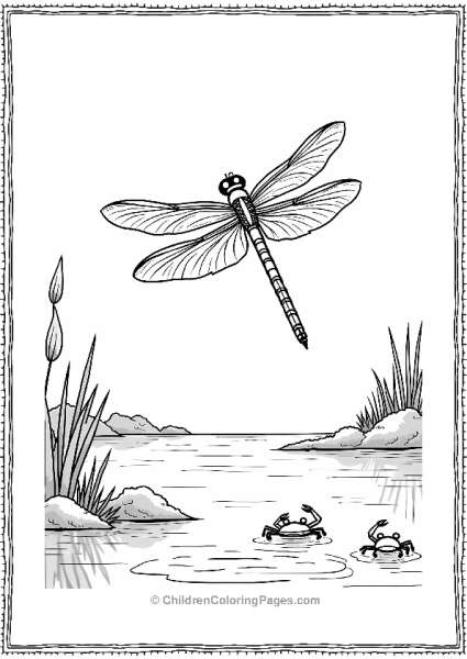 Dragonfly Over Sparkling Lake Free PDF Printable