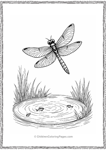 Dragonfly Over Sparkling Pond Free PDF Printable