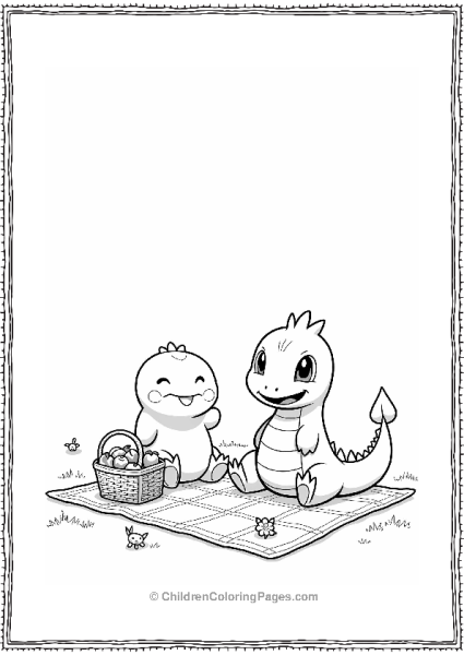 Dragonite And Snorlax Picnic Free PDF Printable