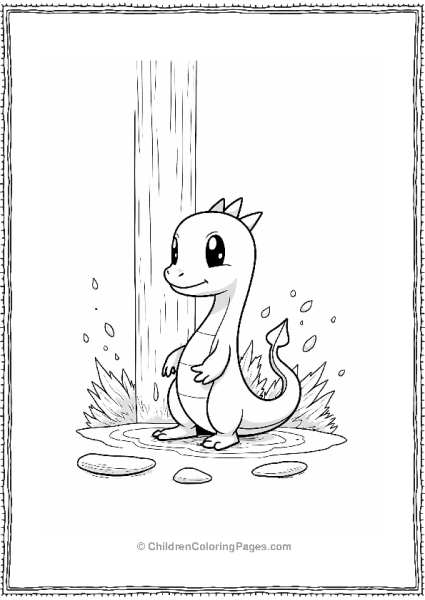 Dragonite By A Waterfall Free PDF Printable