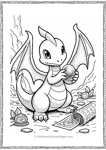 Dragonite Examining Ancient Artifacts Free PDF Printable