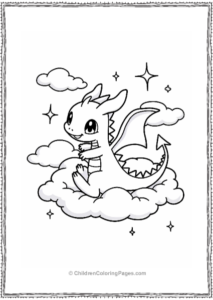 Dragonite Floating Among Clouds Free PDF Printable