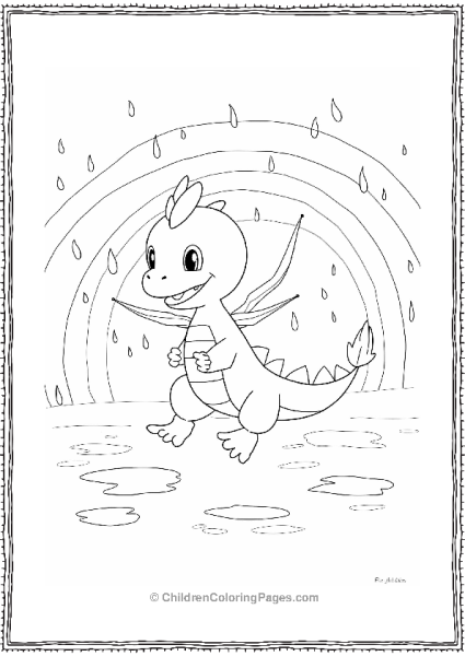 Dragonite Flying In The Rain Free PDF Printable