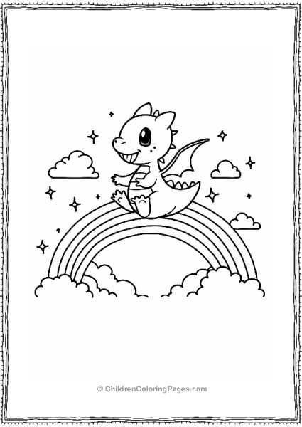 Dragonite Gliding Over A Rainbow Free PDF Printable