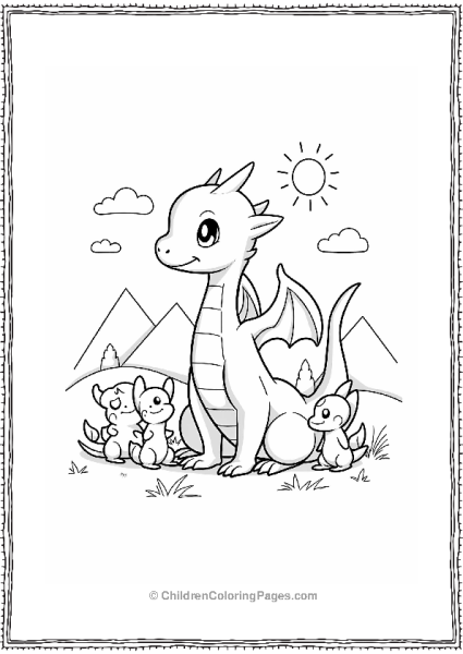 Dragonite With Baby Pokemon Free PDF Printable