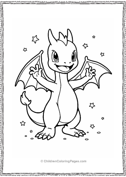 Dragonite’s Victory Pose With Stars Free PDF Printable