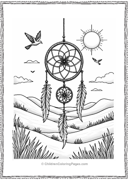 Dreamcatcher At Sunset Free PDF Printable