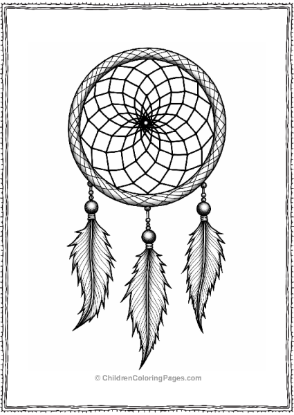 Dreamcatcher Design For Coloring Free PDF Printable