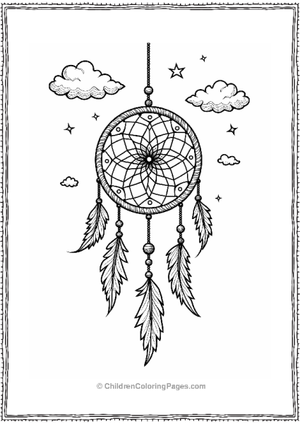 Dreamcatcher In A Blue Sky Free PDF Printable