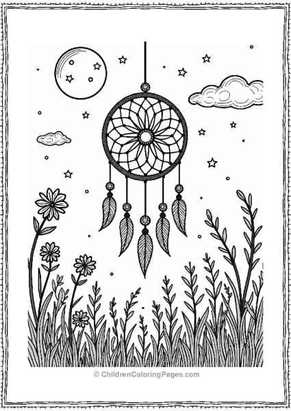 Dreamcatcher In A Moonlit Garden Free PDF Printable