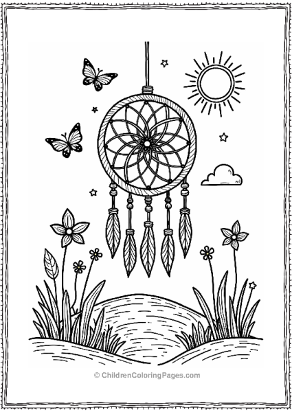 Dreamcatcher On A Grassy Hill Free PDF Printable