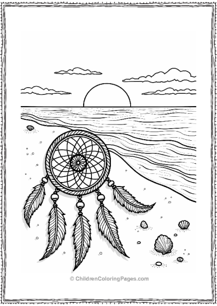 Dream Catcher On The Beach At Sunset Free PDF Printable