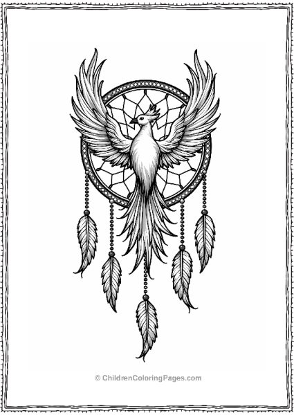 Dreamcatcher With A Phoenix Free PDF Printable