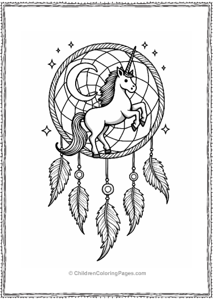 Dreamcatcher With A Unicorn Free PDF Printable