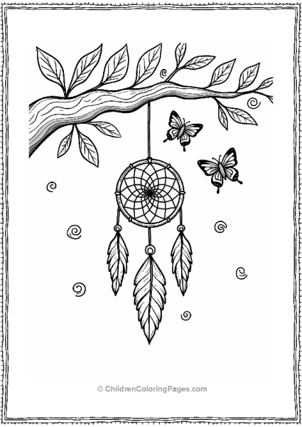 Dreamcatcher With Butterflies Free PDF Printable