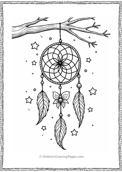 Dreamcatcher With Fairy And Stars Free PDF Printable