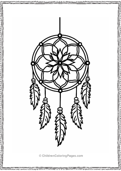 Dreamcatcher With Feathers And Beads Free PDF Printable