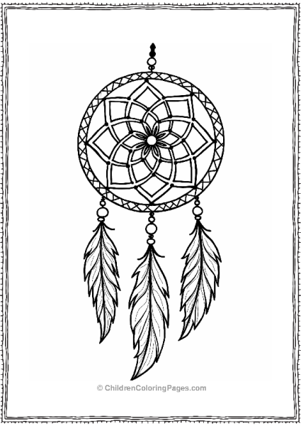 Dreamcatcher With Feathers Free PDF Printable