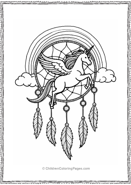 Dreamcatcher With Pegasus Free PDF Printable