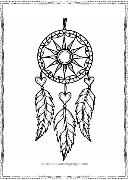 Dreamcatcher With Sun Motif Free PDF Printable