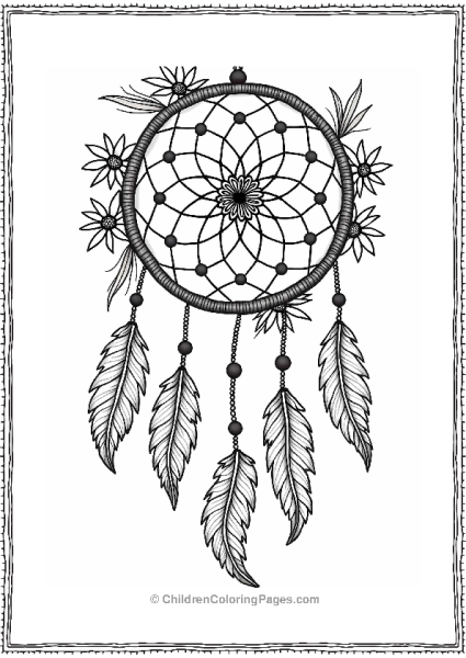 Dream Catcher With Wildflowers Free PDF Printable