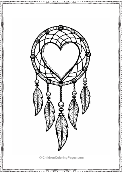 Dreamcatcher Heart Design Free PDF Printable