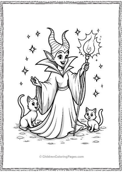 Dwarf Maleficent Twirling Her Magical Staff Free PDF Printable