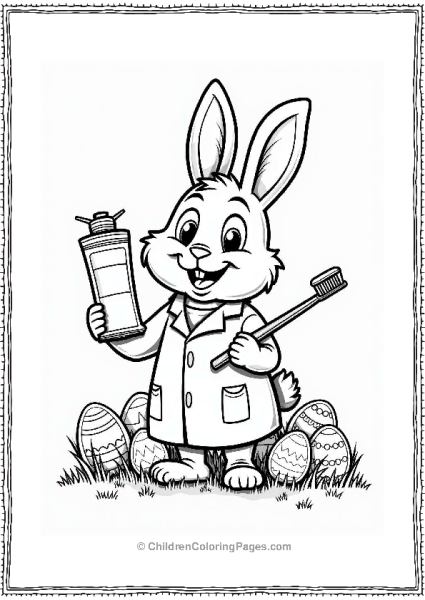 Easter Bunny With Toothpaste And Eggs Free PDF Printable