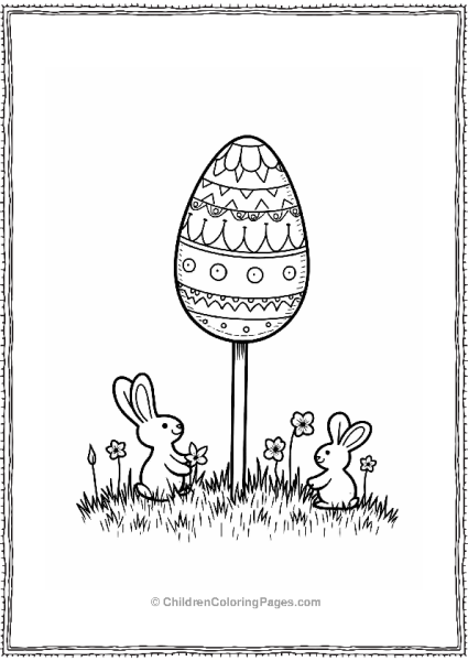 Easter Egg Lollipop In Grassy Patch Free PDF Printable