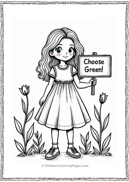 Eco Conscious Fashionista With Sign Free PDF Printable