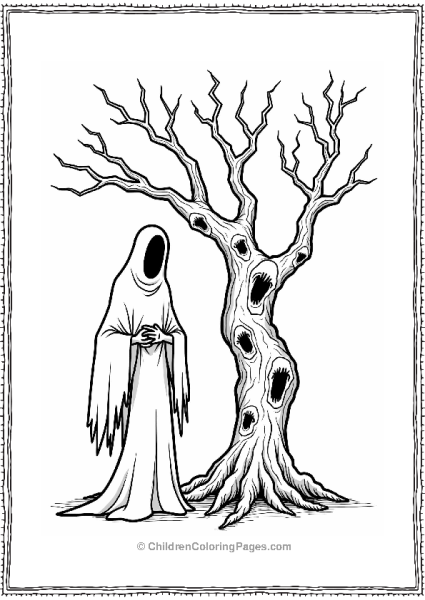 Eerie Phantom And Cursed Tree Free PDF Printable