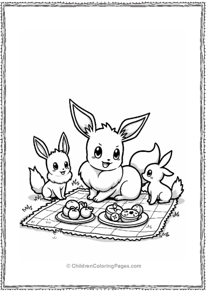 Eevee’s Picnic With Baby Pokémon Free PDF Printable