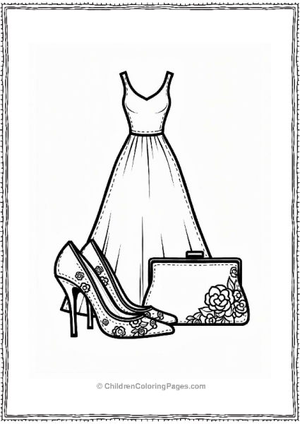 Elegant High Heels And Clutch Bag Free PDF Printable