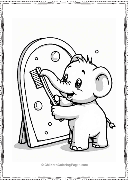 Elephant Brushing Its Trunk Free PDF Printable