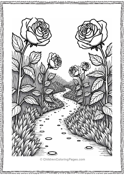 Enchanted Rose Garden Path Free PDF Printable