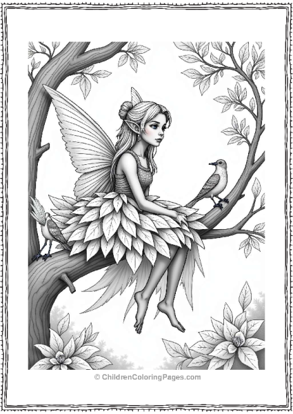 Enchanting Elf In A Petal Dress Free PDF Printable