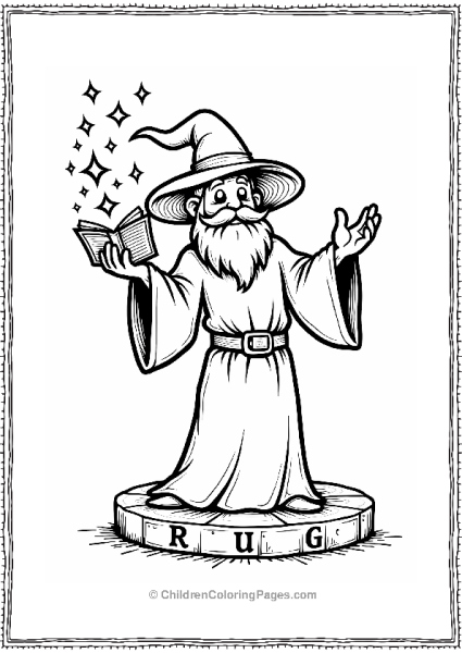 Enchanting Wizard With Spell Book Free PDF Printable