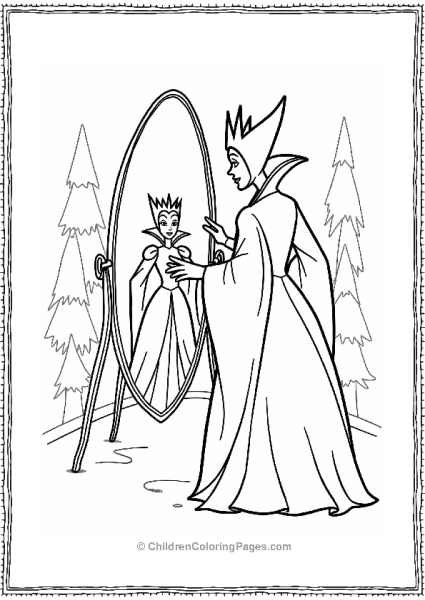 Evil Queen Gazing Into Mirror Free PDF Printable