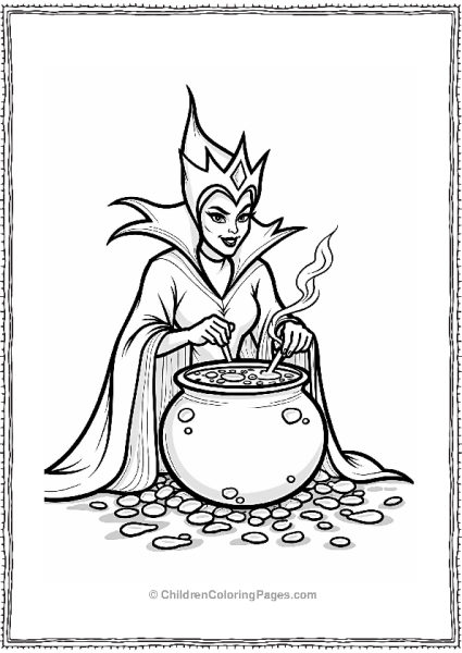 Evil Queen’s Potion Coloring Page Free PDF Printable