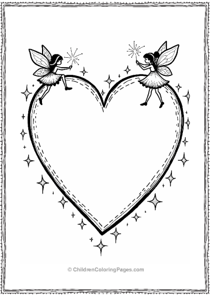 Fairy Heart With Sparkles Free PDF Printable