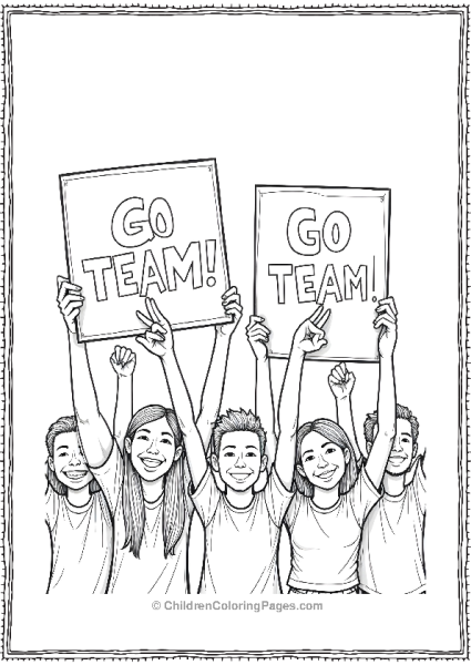 Fans Holding Go Team Signs Basketball Game Free PDF Printable