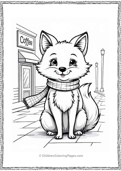 Fashionable Fox With Scarf Free PDF Printable