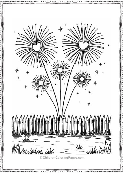 Festive Fireworks Show On New Year’s Eve Free PDF Printable