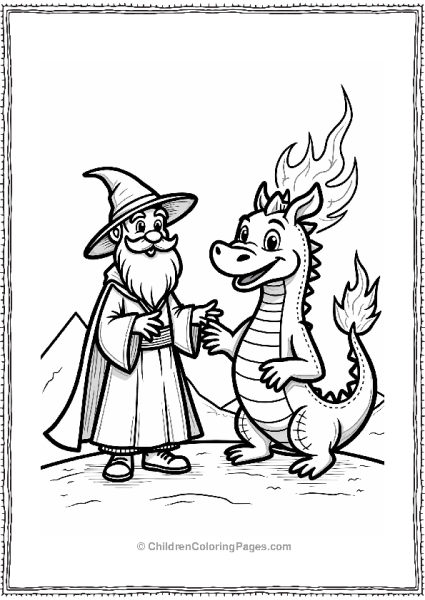 Fire Wizard And Dragon Free PDF Printable