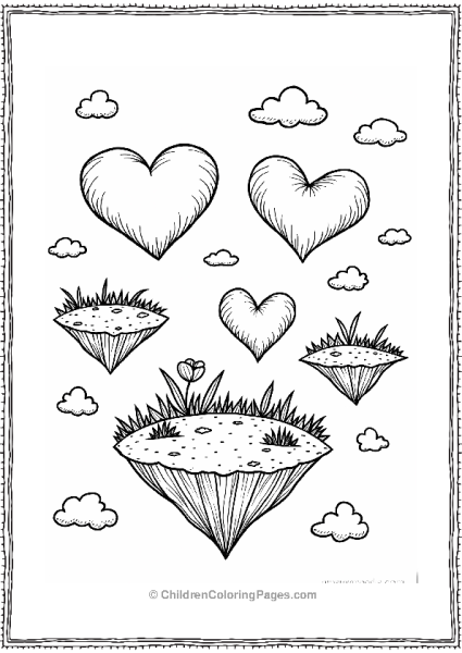 Floating Heart Islands In The Sky Free PDF Printable