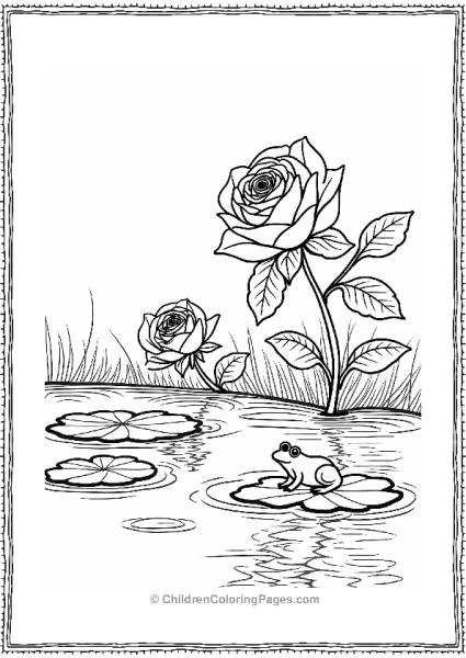 Floating Roses On Water Free PDF Printable